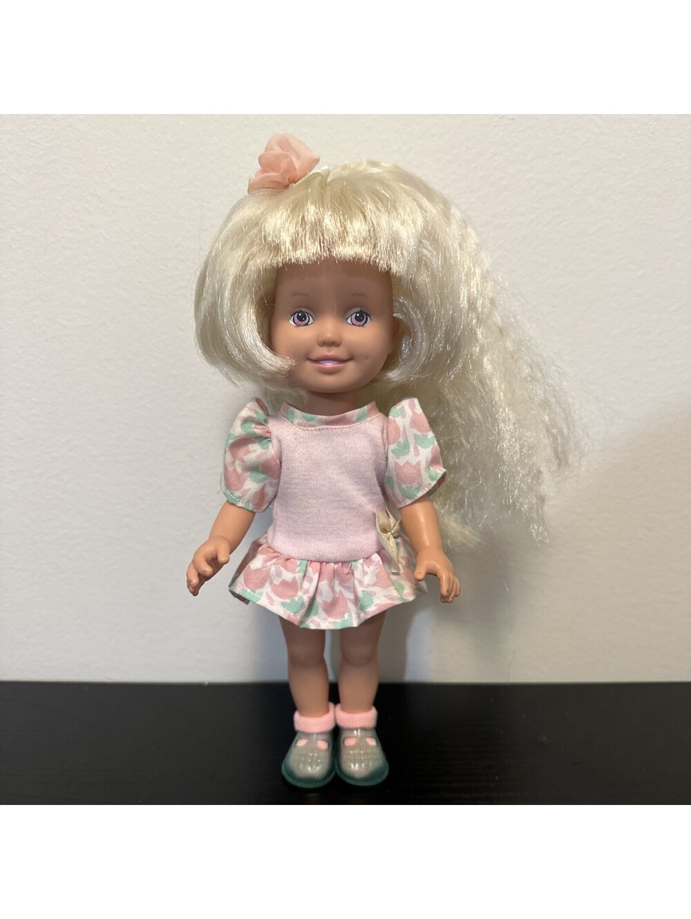 VINTAGE 1987 PLAYSKOOL DOLLY SURPRISE 10" DOLL HER BEAUTIFUL BLONDE HAIR GROWS